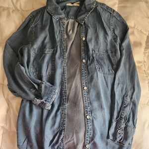 Denim Blue Button Down | KanCan